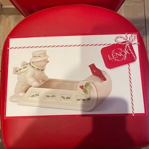 Lenox Holiday Collection Snowman Candy Dish